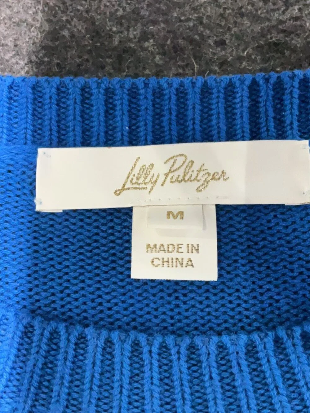 Lilly Pulitzer Kellyn Seahorse Sweater Barton Blue Beach Classic sz Medium HTF